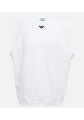 Prada Logo cotton jersey top
