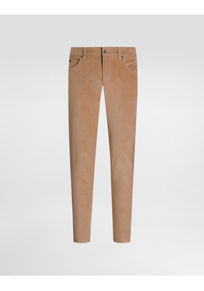 Dolce & Gabbana Cotton And Cashmere Regular Trousers - Man Pants And Shorts Beige 54