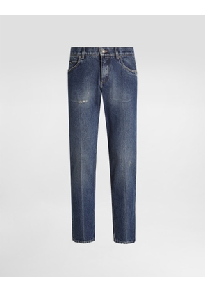 Dolce & Gabbana Regular Cotton Jeans - Man Denim Multi-colored 58