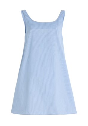 K.ngsley Apollo Draped-Back Striped Cotton Poplin Mini Dress  - Moda Operandi