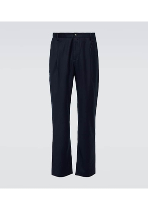 Sunspel Pleated wool flannel straight pants