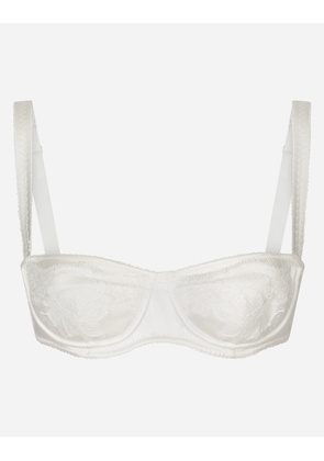 Dolce & Gabbana Regg.balc.semi-imb. - Woman Underwear White Silk 4b
