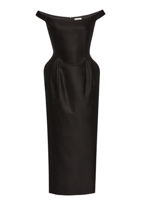 Magda Butrym Off-The-Shoulder Cotton-Blend Taffeta Midi Dress - Moda Operandi