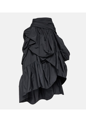 Erdem Asymmetric ruffled taffeta maxi skirt