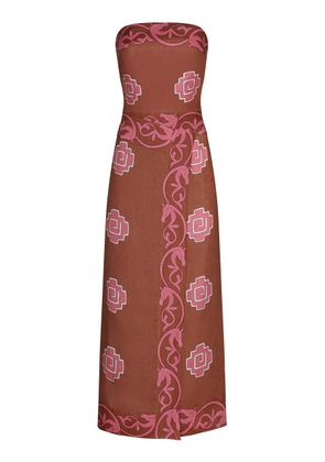 Johanna Ortiz Ancient Linen Wrap Midi Dress - Moda Operandi
