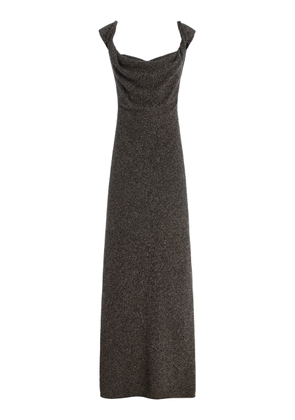 The Row Pentaru Twisted Silk-Wool Tweed Maxi Dress - Moda Operandi