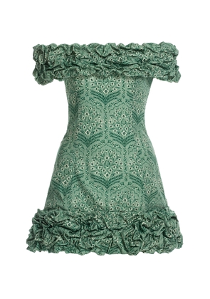 Agua by Agua Bendita Jardin Ruched Stretch-Cotton Mini Dress - Moda Operandi
