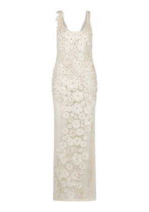 Heirlome Emily Flower-Detailed Knit Silk Gown - Moda Operandi