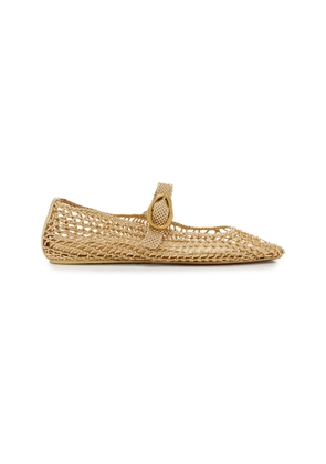 Cult Gaia Gina Woven Metallic Leather Ballet Flats - Moda Operandi