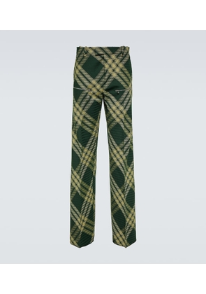Burberry Checked wool twill straight pants