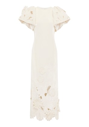 Leo Lin Luncinda Flower-Appliquéd Vevlvet Maxi Dress - Moda Operandi