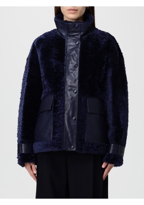 Fur Coat EMPORIO ARMANI Woman color Navy
