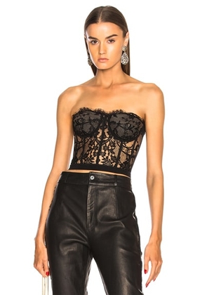 McQueen Lace Bustier in Black - Black. Size 36 (also in ).