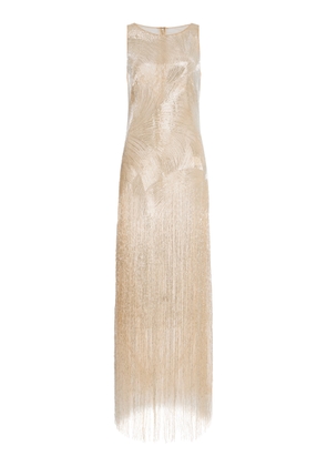 Oscar de la Renta Metallic-Fringed Gown - Moda Operandi