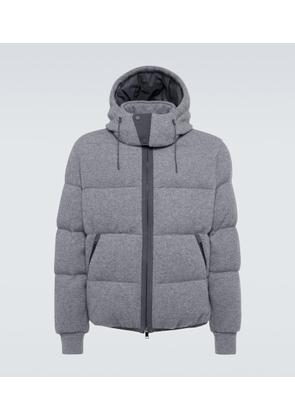 Zegna Ribbed-knit cashmere-blend down jacket