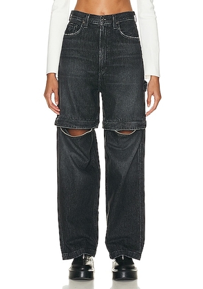 AGOLDE Risha Zip Utility Jeans in Sin - Black. Size 25 (also in ).