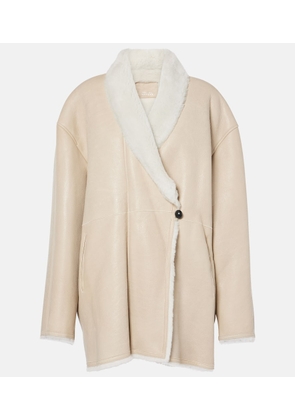 Isabel Marant Elanore shearling-trimmed leather coat
