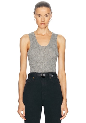 The Elder Statesman Delicash Knit Tank Top in Light Grey - Grey. Size L (also in ).