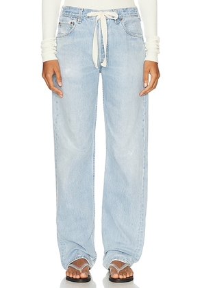 Aligrace Vintage Drawstring Wide Leg Jeans in Light - Denim-Light. Size 33 (also in ).
