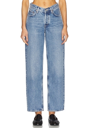 AGOLDE V Waist Baggy Jeans in Fairway - Blue. Size 26 (also in ).