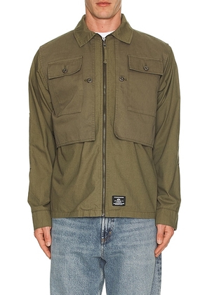 ALPHA INDUSTRIES Long Sleeve P-44 Overshirt in Green - Army. Size S (also in ).