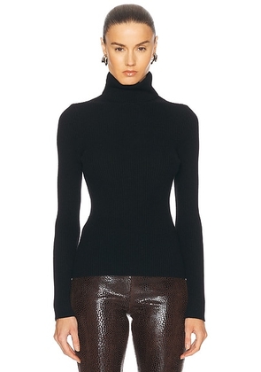 Enza Costa Rib Turtleneck Sweater in Black - Black. Size XS (also in ).