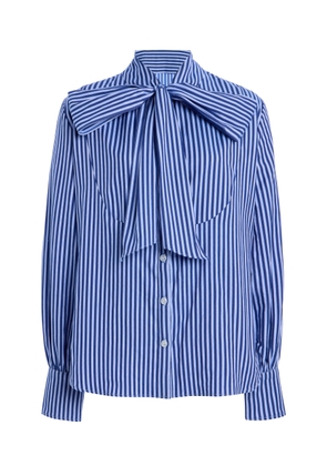 House of Aama Bow-Detailed Cotton Shirt - Moda Operandi