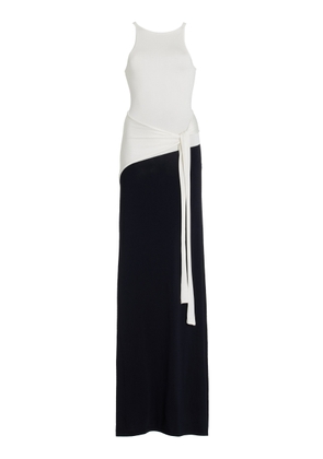 SIR. Emery Two-Tone Wrap-Effect Jersey Maxi Dress - Moda Operandi