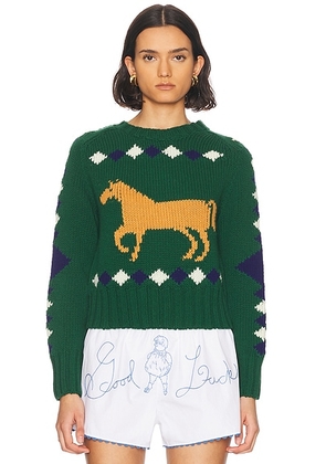 BODE Diamond Corral Sweater in Green Multi - Green. Size XS (also in ).