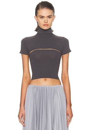 ALAÏA Cut-Out Top in Anthracite - Grey. Size 36 (also in 38).