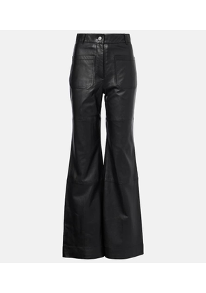 Victoria Beckham Alina high-rise leather bootcut pants