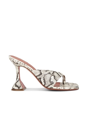 AMINA MUADDI Shiona 95 Slipper in Print Snake Natural - Ivory. Size 41 (also in ).