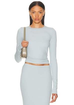 Eterne Long Sleeve Fitted Top in Dusty Blue - Blue. Size XS (also in ).
