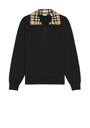 Burberry Chunky Collar Quarter Zip Crew in Black - Black. Size S (also in L).
