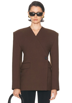 EAVES x Yhasmina Ferrara Naama Blazer in Brown - Brown. Size XXS (also in XS).