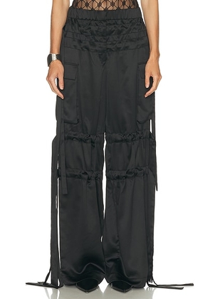 AKNVAS Odin Tie Trouser in Black - Black. Size 6 (also in 4).