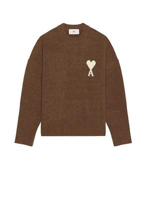 AMI Paris Sweater in Hazelnut & Off White - Brown. Size S (also in ).