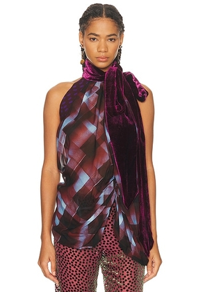 Dries Van Noten Cevira Top in Burgndy in Burgundy - Burgundy. Size 40 (also in ).