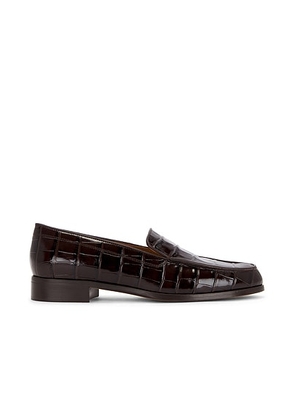 Emme Parsons Danielle Loafer in Espresso Embossed Croc - Chocolate. Size 37 (also in 40).