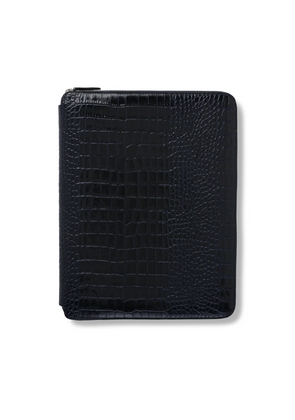 Smythson A4 Writing Folder With Zip In Mara In Navy