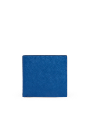 Smythson 8 Card Slot Wallet In Panama In Cerulean