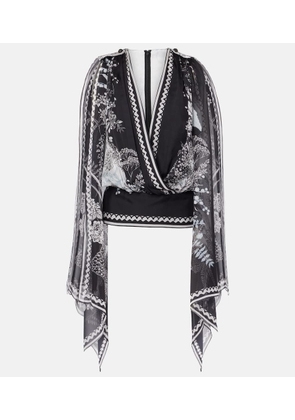 Elie Saab Printed silk chiffon blouse