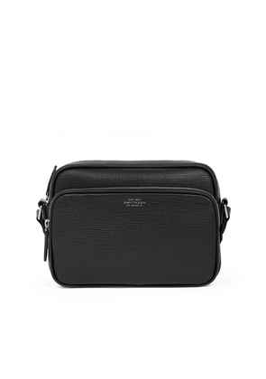 Smythson Double Zip Pouch Crossbody Bag In Black