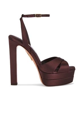 Aquazzura Divine Plateau 130 Sandal in Mocha - Chocolate. Size 37 (also in 37.5, 38.5, 40).