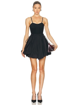 THE ATTICO Flared Bubble Mini Dress in Black - Black. Size 38 (also in 40, 42, 44).