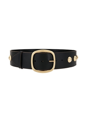 Chloe Buckle Leather Belt in Gold & Black - Black. Size M (also in L, S).