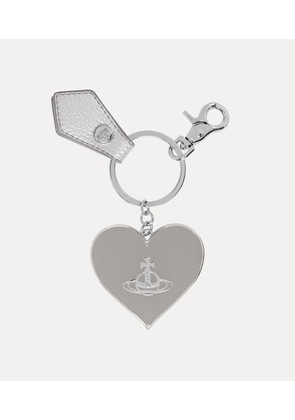 Vivienne Westwood Mirror Heart Orb Keyring Metal Silver-pu-grain One Size Women