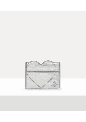 Vivienne Westwood Heart Card Holder Faux Leather Silver One Size Women