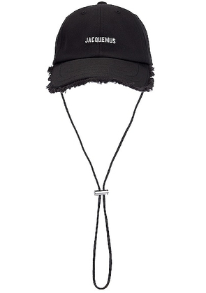 JACQUEMUS La Casquette Artichaut in Black - Black. Size 56 (also in 58, 60, 62).