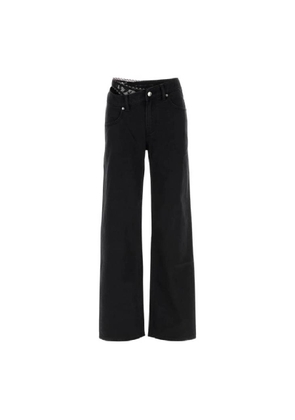 Alexander Wang Lace Detail Wide Leg Denim Jeans